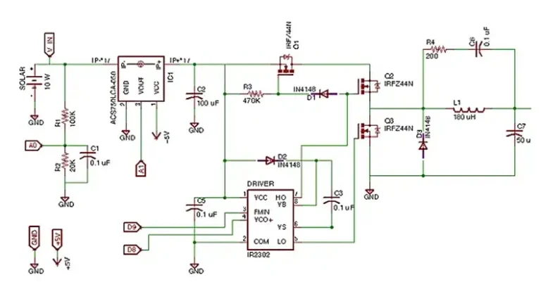 MPPT Solar Charge Controller Circuit Diagram | Complete Guide